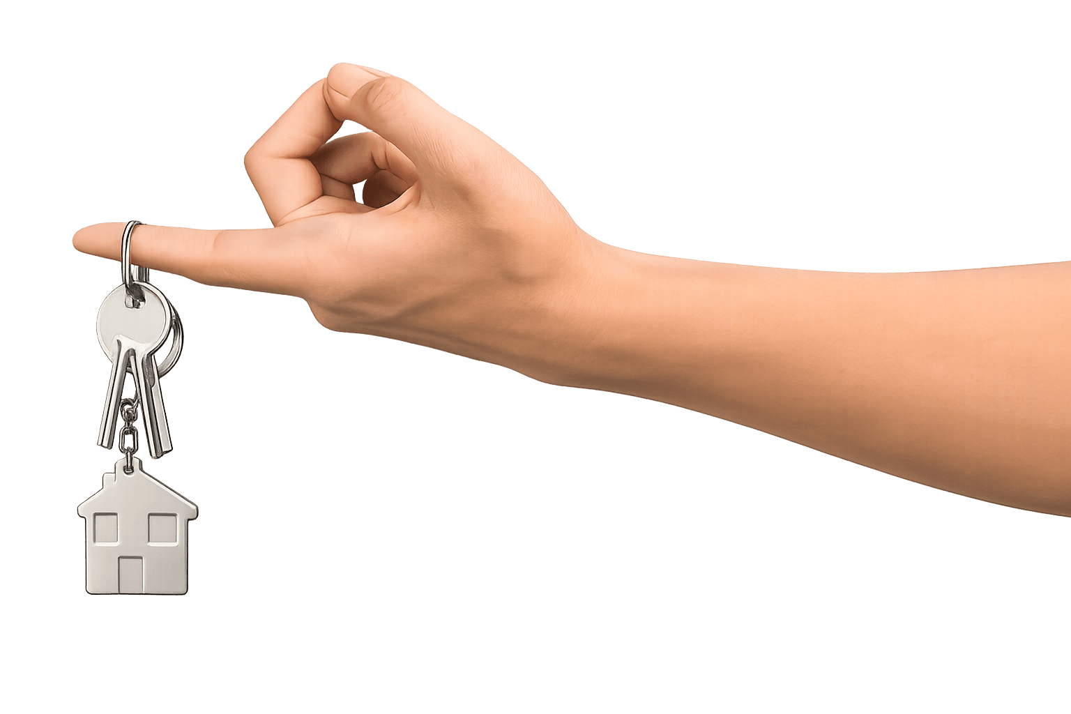 Mano sosteniendo llaves de una propiedad